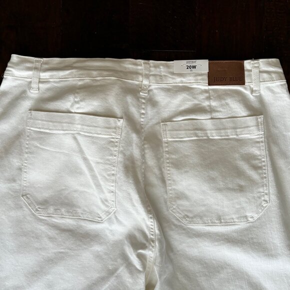 Judy Blue Womens High Waist Double Rolled Ivory Drawstring Joggers/Jeans Sz 20W - Picture 15 of 15